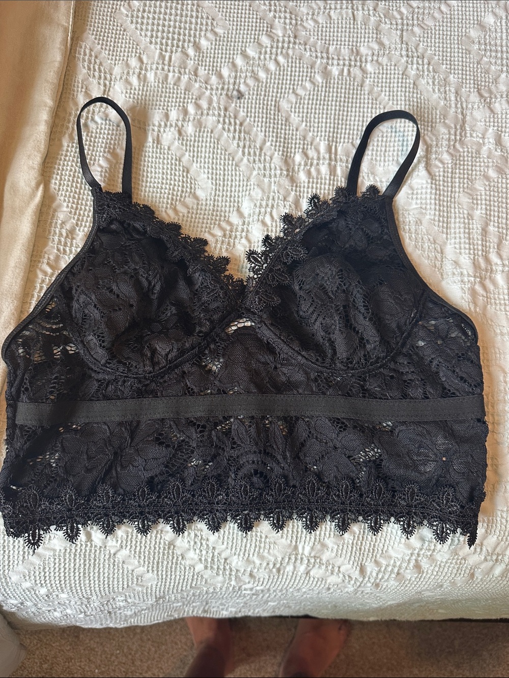 SHEIN Black Floral Lace Bralette